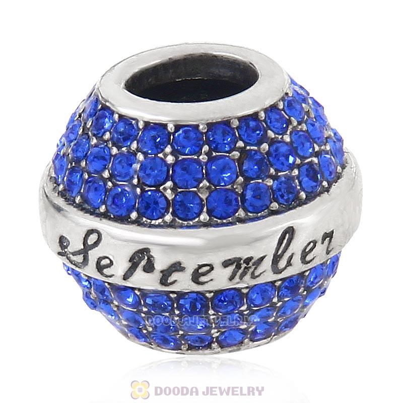925 Sterling Silver September Birthstone Round Bead