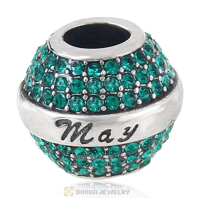 925 Sterling Silver May Birthstone Round Bead