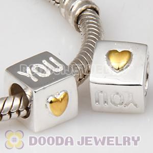 Gold Plated Love European Style S925 Silver Beads Love You