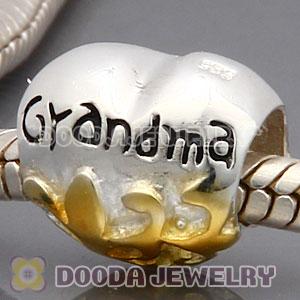 Gold Plated and European Style 925 Silver Grandma Beads