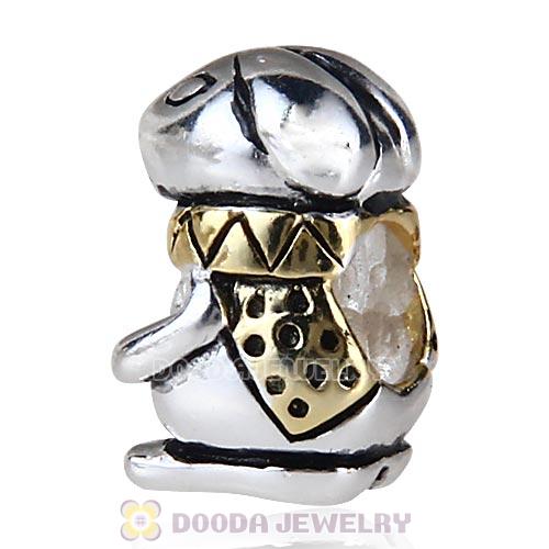 Gold Plated Sterling Silver European Style Bunny King Beads Wholesale