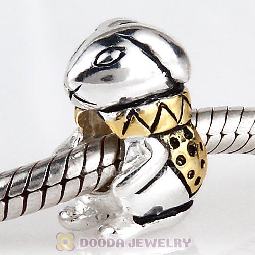 Gold Plated Sterling Silver European Style Bunny King Beads Wholesale