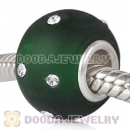 Kerastyle Silver Frosted Glass Green Bead with Austrian crystal Accents suit European Largehole Jewelry Bracelet