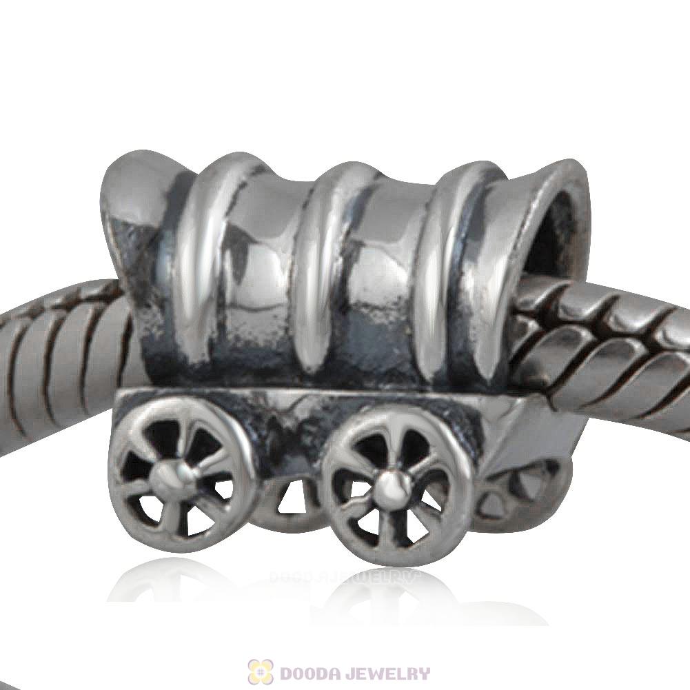 Solid Sterling Silver Charm Jewelry Train Beads and Charms