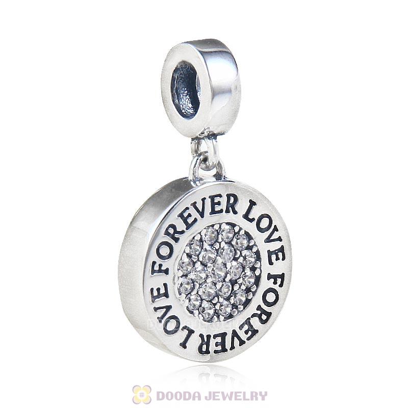 925 Sterling Silver Dangle Love Forever Personalized Photo Charm Pendant