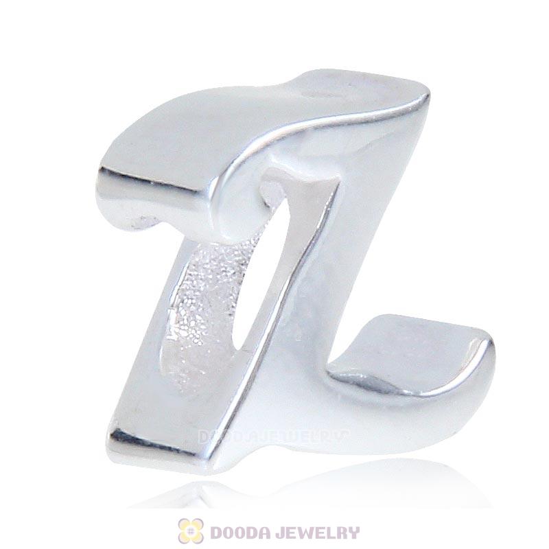 DIY 925 Sterling Silver Alphabet Letter Z Charm Beads
