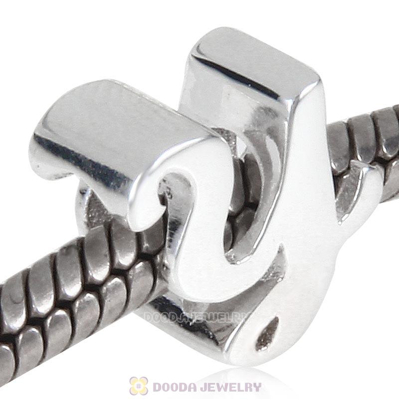 DIY 925 Sterling Silver Alphabet Letter Y Charm Beads