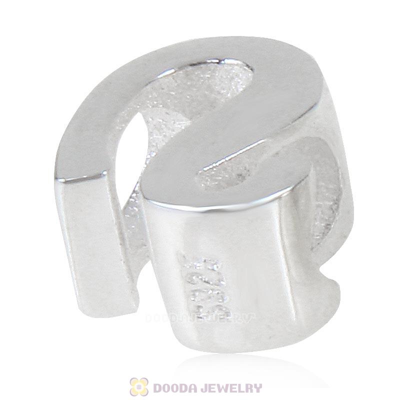 DIY 925 Sterling Silver Alphabet Letter V Charm Beads