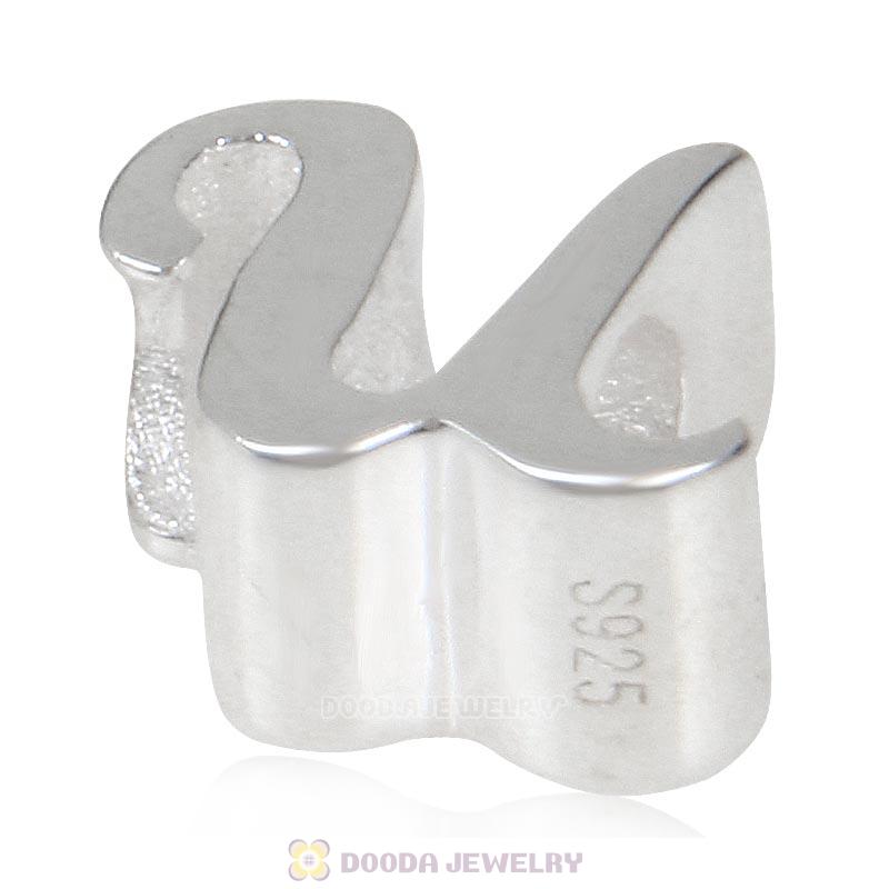 DIY 925 Sterling Silver Alphabet Letter U Charm Beads