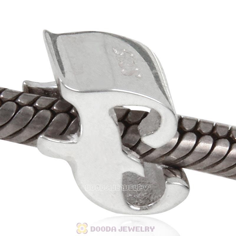 DIY 925 Sterling Silver Alphabet Letter F Charm Beads