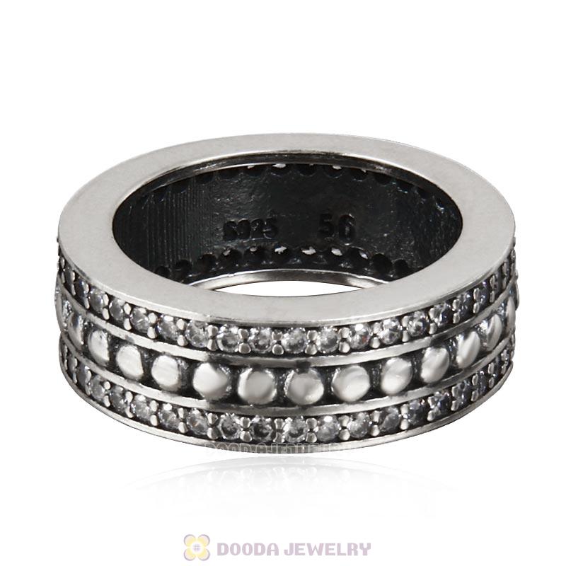 925 Sterling Silver Forever Ring with Clear CZ