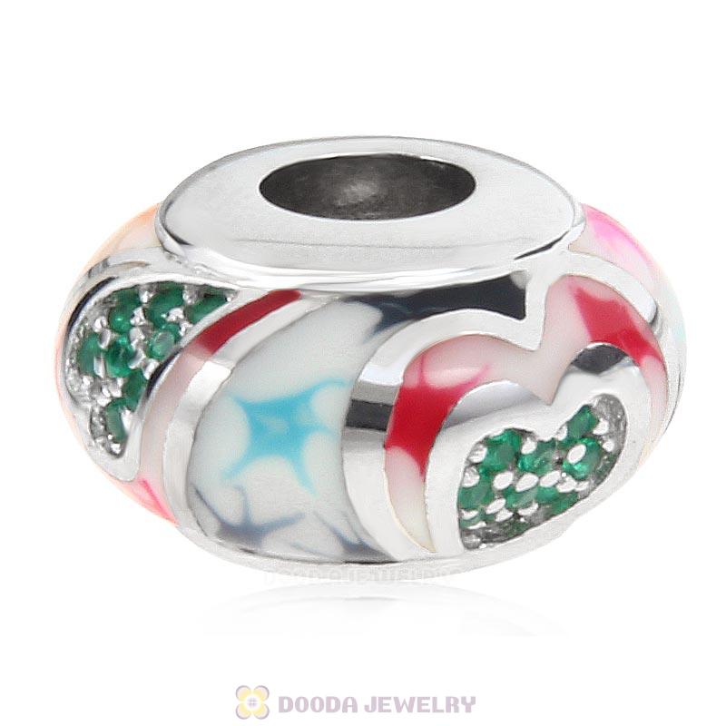 European Style Love Bead 925 Sterling Silver with Enamel