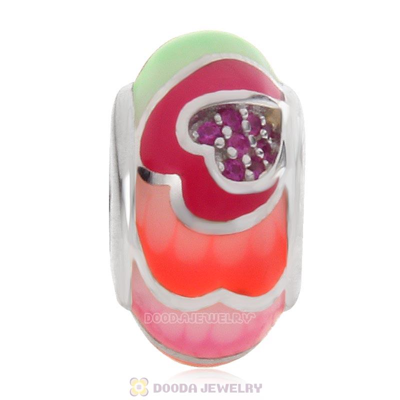 European Style Love Bead 925 Sterling Silver with Enamel