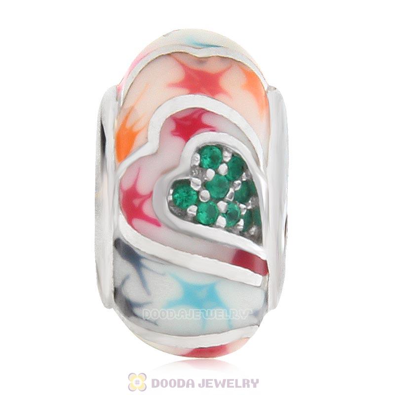 European Style Love Bead 925 Sterling Silver with Enamel