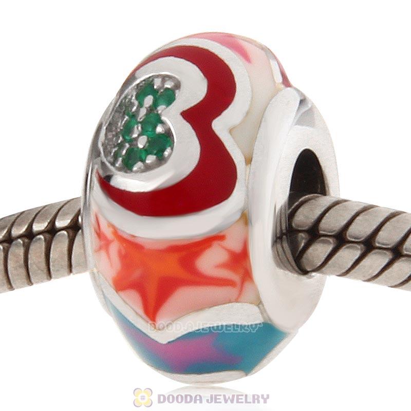 European Style Love Bead 925 Sterling Silver with Enamel