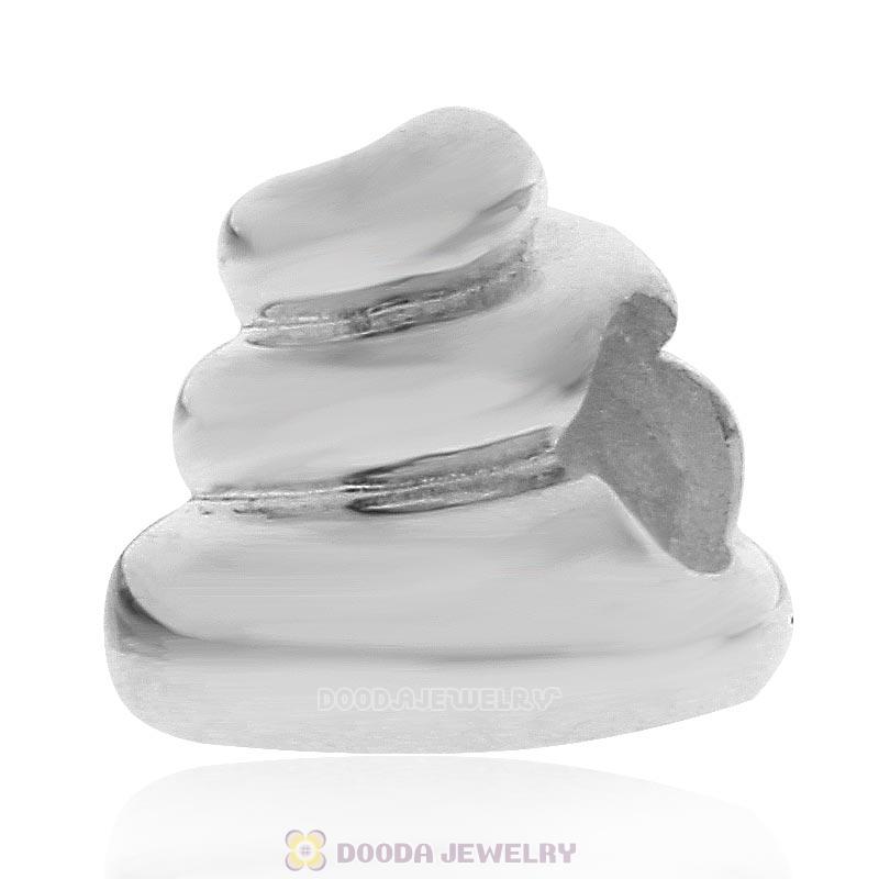 925 Sterling Silver QQ Expression Emoji Face Poop Beads