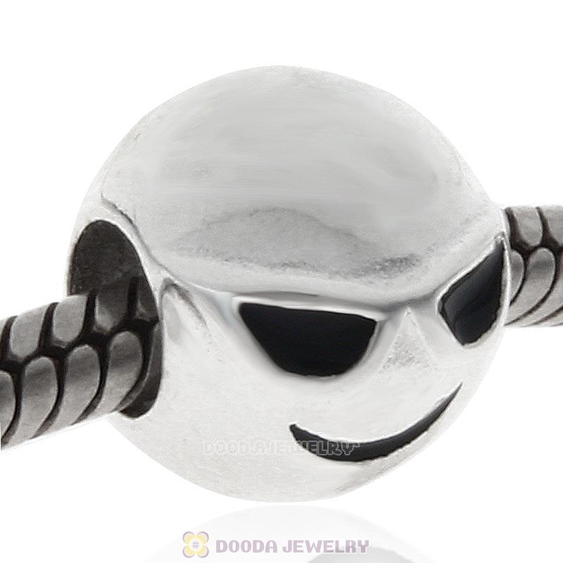 925 Sterling Silver QQ Emoji Proud Face Beads