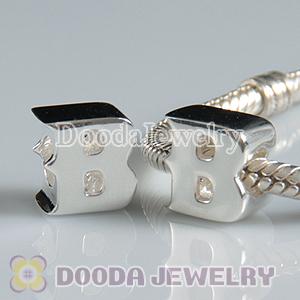 Letter B Charms European Style Sterling Silver Beads