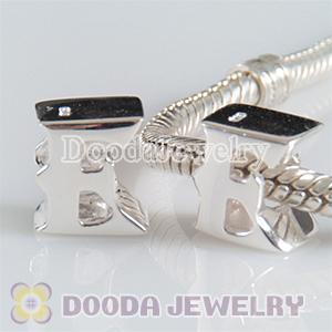 Letter E Charms European Style Sterling Silver Beads