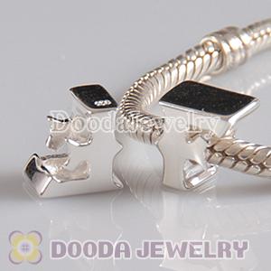 Letter F Charms European Style Sterling Silver Beads