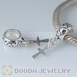 925 Sterling Silver European Charms Dangle Latin Cross