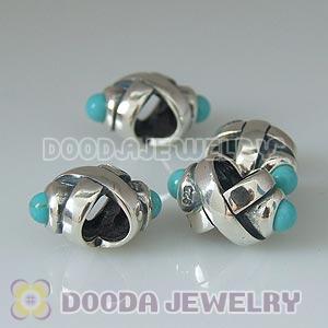 925 Sterling Silver Blue Eye Charm Beads fit European Troll Bracelet