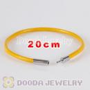 20cm yellow slippy leather chain, silver plated needle clasp fit Jewelry, European Beads, Lovecharmlinks etc