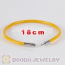 18cm yellow slippy leather chain, silver plated needle clasp fit Jewelry, European Beads, Lovecharmlinks etc
