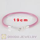 19cm pink slippy leather chain, silver plated lobster clasp fit Jewelry, European Beads, Lovecharmlinks etc