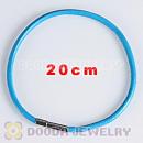 20cm blue slippy leather chain, silver plated needle clasp fit Jewelry, European Beads, Lovecharmlinks etc