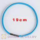 19cm blue slippy leather chain, silver plated needle clasp fit Jewelry, European Beads, Lovecharmlinks etc