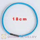 18cm blue slippy leather chain, silver plated needle clasp fit Jewelry, European Beads, Lovecharmlinks etc