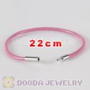 22cm pink slippy leather chain, silver plated needle clasp fit Jewelry, European Beads, Lovecharmlinks etc