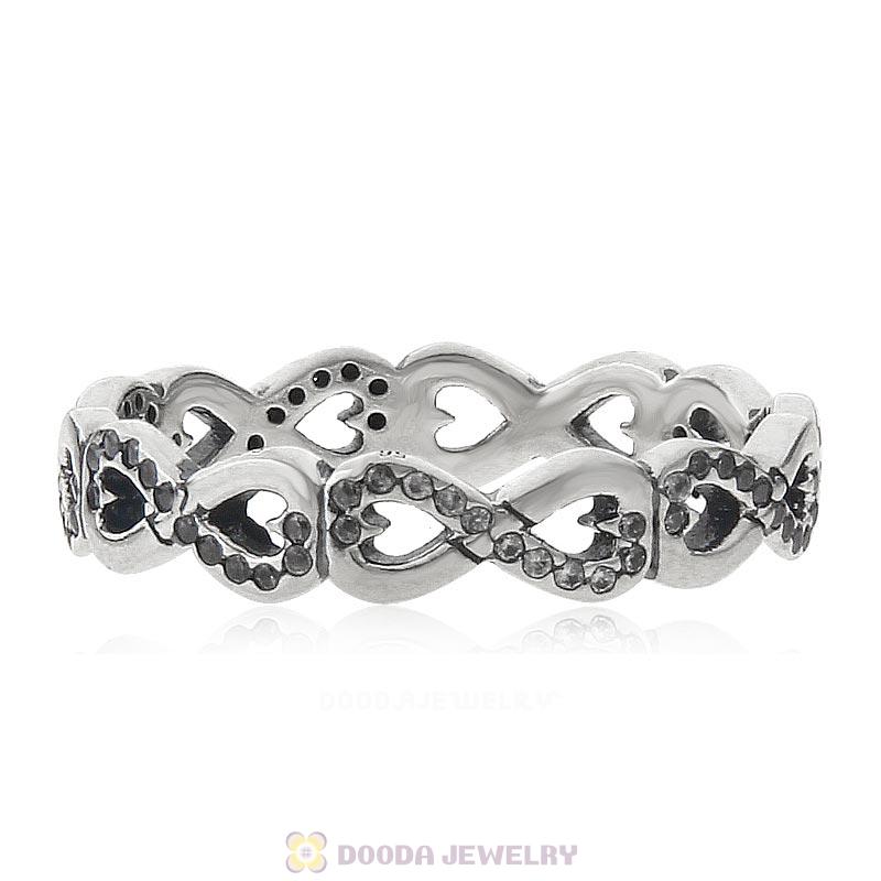 925 Sterling Silver Infinite Love Ring with Clear CZ