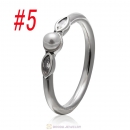 925 Sterling Silver Petite Luminous Leaves Ring with Clear CZ and White Pearl
