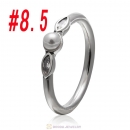 925 Sterling Silver Petite Luminous Leaves Ring with Clear CZ and White Pearl