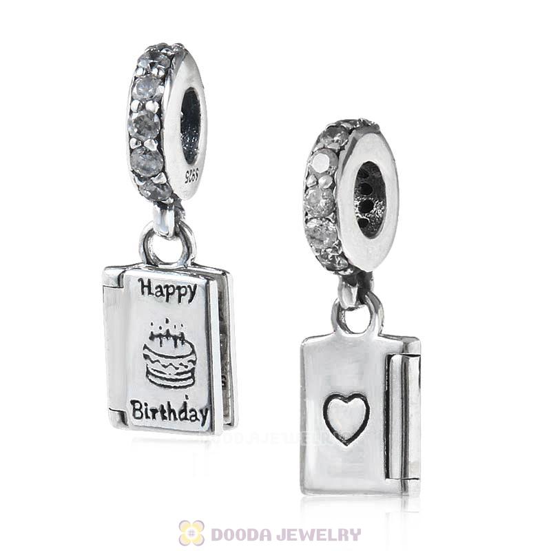 Happy Birthday Wishes Clear CZ Charms