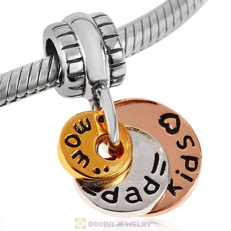 Mom Dad Kids Happy Family Charms