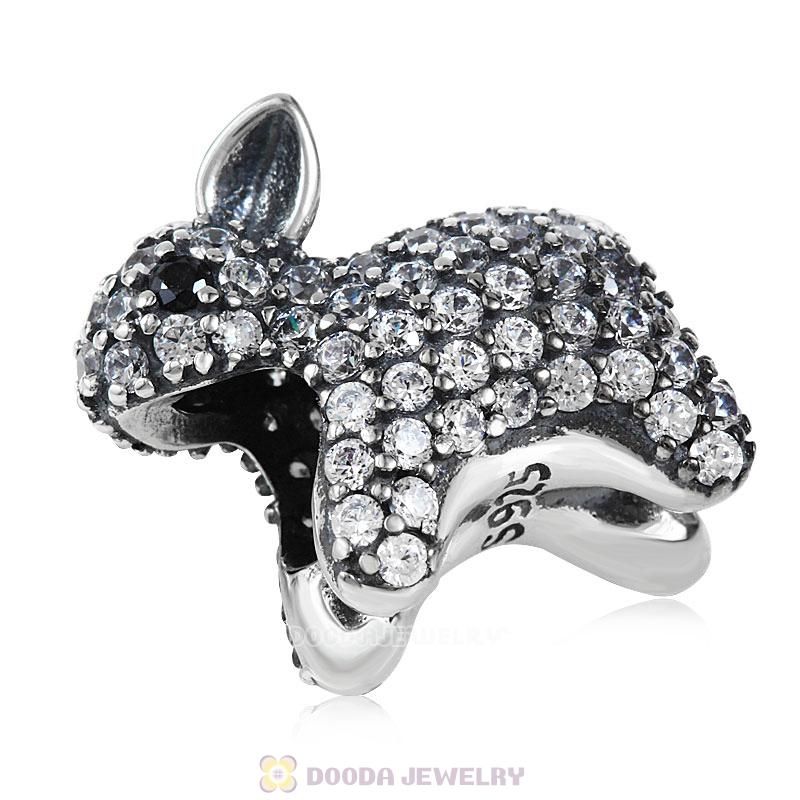 Clear Cubic Zirconia Rabbit Charm