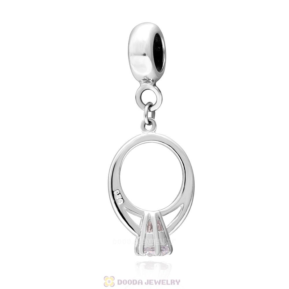 Engagement Wedding Ring Dangle Charms Clear CZ