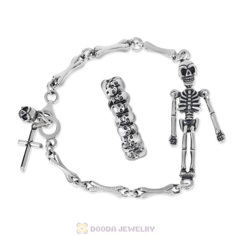Terrible Skeleton Bracelet and Ring Combination