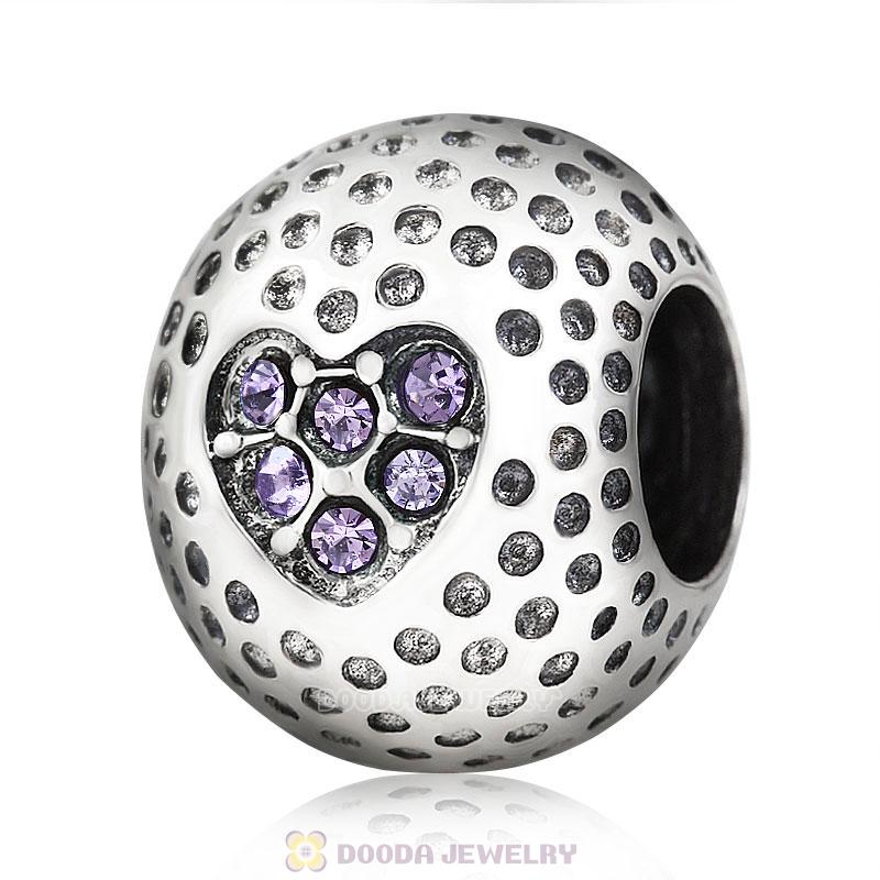 Golf Ball Charm with Tanzanite Crystal Love