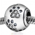 Dog Paw Print Charm Clear Crystal