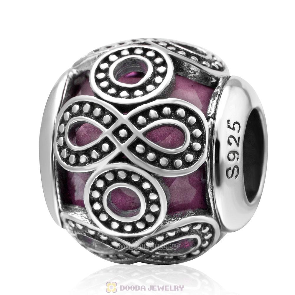 Infinite Love Charm Pink Rhinestones