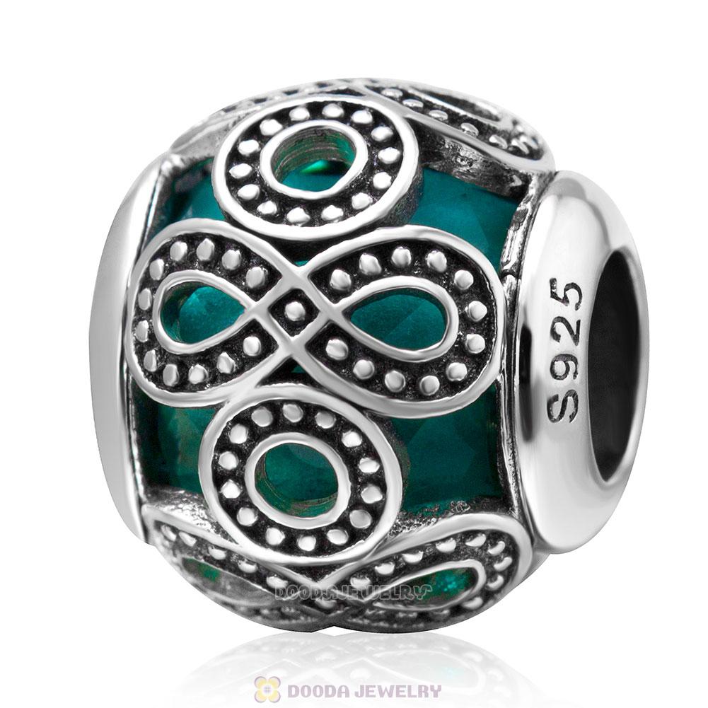 Infinite Love Charm Blue Zircon Rhinestones