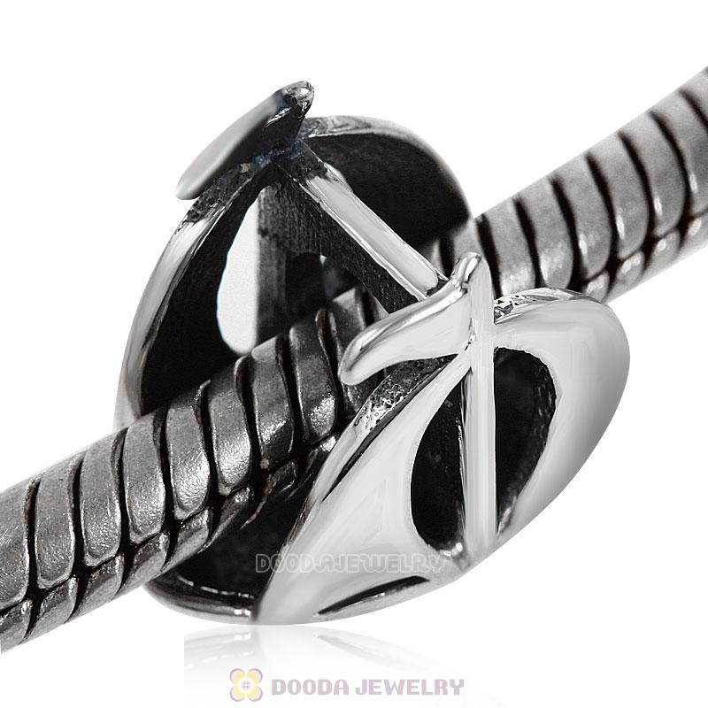 925 Sterling Silver Sailing Boat Charm Bead 