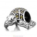 Sea Turtle Charm with Olive Green CZ