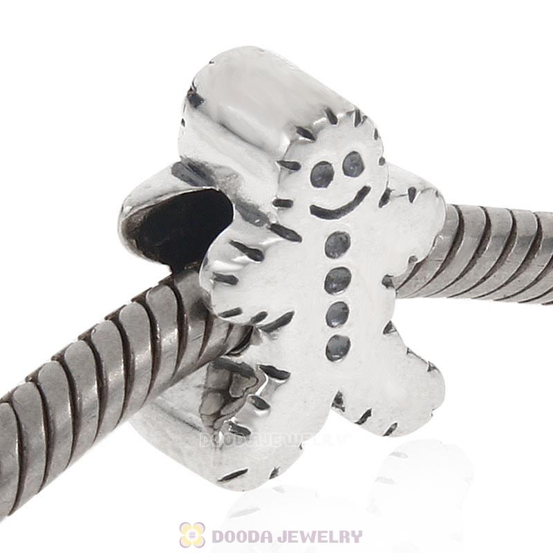 Christmas Gingerbread Man Beads fit European Lovecharmlinks Charm Bracelet