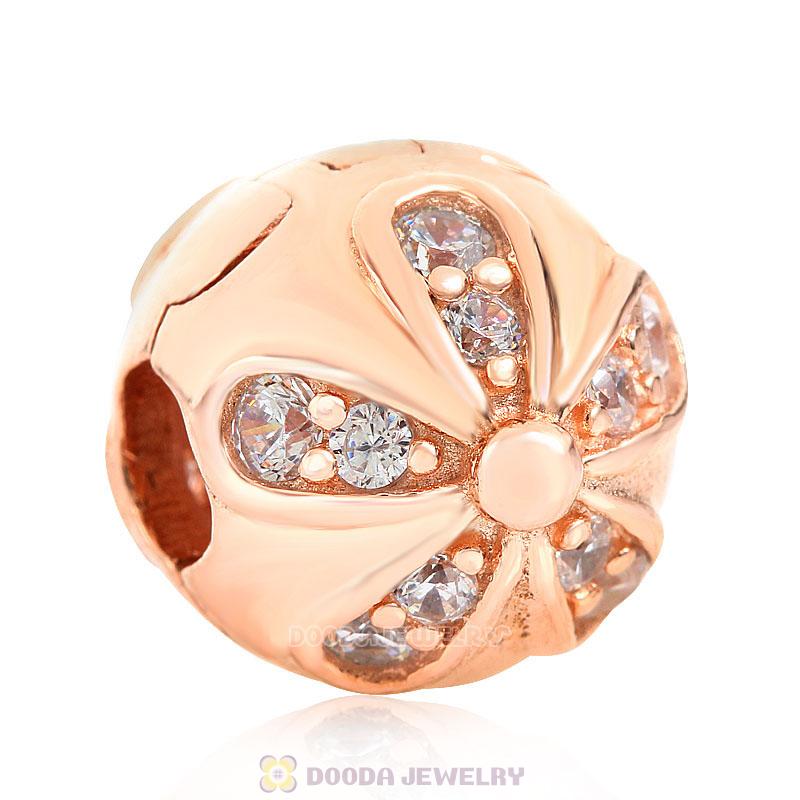 Rose Gold Dazzling Daisies Clip Charm