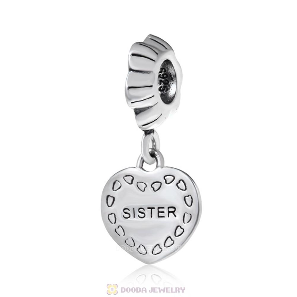 European Style Sterling Silver Dangle My Special Sister Charm Beads